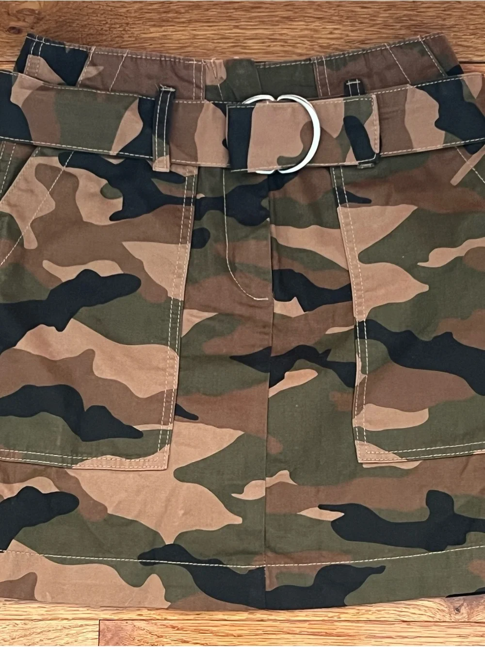 H&M Divided Camouflage Mini Skirt in Brown and Green